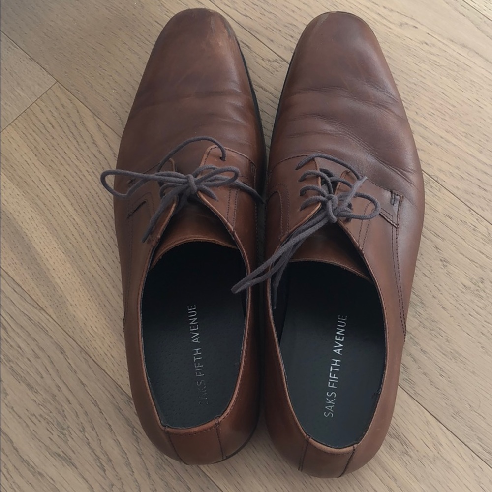 Saks Fifth Ave - Brown leather laces up - Picture 4 of 4